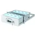 CASSETTO SERVIZI CON CHIAVE IN INOX - Linea 3000 - Mod. 3073 - Foro banco cm L 34,7 x 13 H - Profondità cassetto cm 40,5