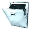 TRAMOGGIA RIFIUTI INOX - Linea 3000 - Mod. 3075/11 - Vasca a tenuta stagna per eliminare la defluizione dei residui liquidi - Contenitore interno saldato - Foro banco cm L 43,7 x P 31 x 59,2 H