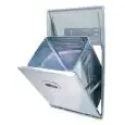 TRAMOGGIA RIFIUTI INOX VIAVAI (coperchio basculante) - Linea 3000 - Mod. 3075/12/R - Vasca a tenuta stagna per eliminare la defluizione dei residui liquidi - Contenitore interno saldato - Foro banco cm L 43,7 x P 31 x 72,2 H