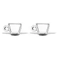 C/2 Tazza Espresso Con Piatto - BORMIOLI LUIGI Linea THERMIC GLASS - Codice 10083/01 - Capacità 65 cl 2 1/4 z - Diametro 60 mm - Altezza 56 - Imballo confezione da n. 1 Unità