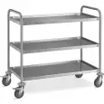 Carrello di servizio in acciaio inox AISI 201 - Mod. 3P80-50 - 3 piani - piano cm 80 x 50 - portata 80 kg - Dimensioni cm 89 x 59 x 94 h