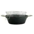 Friggitrice Con Cestello  in Ferro Smaltato Quarzo - L.A.R. Linea FERRO SMALTATO QUARZO - Codice 4006 - Capacità 3 lt  - Diametro 26 cm - Altezza cm 11 - Imballo confezione da n. 1 Unità