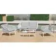 Set Poltrone tavolino - colore bianco;grigio - Divano - Modello 438-F850-Set -bianco