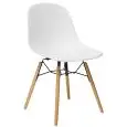 Sedia - colore bianco - Struttura in legno di faggio e metallo verniciato, scocca in polipropilene - Modello 465-AP34-bianco