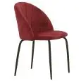 Sedia - colore rosso - Struttura in metallo verniciato, seduta e schienale imbottiti, rivestimento in ecopelle, piedini regolabili - Modello 467-DC92B-rosso-velluto