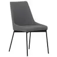 Sedia - colore grigio - Struttura in metallo verniciato, seduta e schienale imbottiti, rivestimento in tessuto o ecopelle - Modello 470-nero-grigio