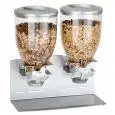 DISPENSER DOPPIO PER CEREALI - CAPACITA' Lt. 2 x 3,5 - DIMENSIONI mm. L 360 x P 170 x 395 h