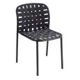 SEDIA YARD - MOD. 500 - STRUTTURA IN ALLUMINIO VERNICIATO - SEDUTA E SCHIENALE: CINGHIE ELASTICHE - PER USO INTERNO/ESTERNO - DIM. cm L 51 x P 57 x H 81 - NORMA CE