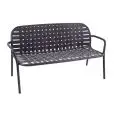 DIVANO 2 POSTI YARD- MOD. 531 - STRUTTURA IN ALLUMINIO VERNICIATO - SEDUTA E SCHIENALE: CINGHIE ELASTICHE - PER USO INTERNO/ESTERNO - ALTEZZA SEDUTA cm 40 - DIM. cm L 139 x P 71,5 x H 77 - PESO Kg 7,80 - NORMA CE