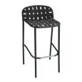 SGABELLO YARD - MOD. 533 - STRUTTURA IN ALLUMINIO VERNICIATO - SEDUTA E SCHIENALE: CINGHIE ELASTICHE - PER USO INTERNO/ESTERNO - DIM. cm L 50,5 x P 50,5 x H 95 - NORMA CE