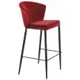 Sgabello - colore rosso - Struttura in metallo verniciato, seduta e schienale imbottiti, rivestimento in velluto - Modello 540-AV012-bordeaux-velluto