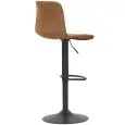 Sgabello - colore marrone - Struttura in metallo verniciato, seduta imbottita rivestita in ecopelle - Modello 604-XH9-m