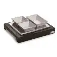 Espositore + 3 Ciotole  in Legno Wengè - PINTI Linea TRENDY - Codice 51270303 - Dimensioni cm 38x22 - Altezza cm 55 - Imballo confezione da n. 1 Unità