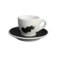 Tazza Caffè Con Piatto Onda Nero - ANCAP Linea VERONA - Codice 38105 - Capacità 8 cl - Imballo confezione da n. 6 Unità