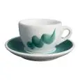 Tazza Cappuccino Con Piatto Onda Verde - ANCAP Linea VERONA - Codice 42550 - Capacità 15 cl  - Imballo confezione da n. 6 Unità