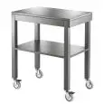 CARRELLO A DUE PIANI - MOD. 6830 - GAMBE IN LEGNO MASSELLO - N. 2 PIANI IN NOBILITATO - DIM. cm L 70 x P 45 x 84 H