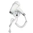 Asciugacapelli elettrico con base a muro e presa rasoio per uso alberghiero in abs bianco Medial Linea Phonette Mod 704003