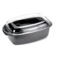 Casseruola Rettangolare Con Coperchio in Alluminio Antiaderente - ANTIK ARS - Codice 90.42 - Dimensioni cm 40x21 - Altezza 16 - Imballo confezione da n. 1 Unità