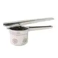 Schiacciapatate Con Fori Laterali  in Inox - CALDER - Codice 550 - Diametro 8,5 cm - Dimensioni cm 26,5 - Imballo confezione da n. 1 Unità