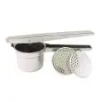 Schiacciapatate 2 Dischi  in Inox - CALDER - Codice 670 - Diametro 8,5 cm - Dimensioni cm 26,5 - Imballo confezione da n. 1 Unità