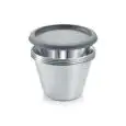 C/4 Stampi Panna Cotta Con Coperchio  in Acciaio - TESCOMA Linea GRAND CHEF - Codice 428718 - Capacità 20 cl  - Diametro 9 cm - Altezza  6 - Imballo confezione da n. 1 Unità