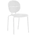 Sedia - colore bianca - Struttura in metallo verniciato, seduta e schienale in polipropilene - Modello 742-D032-bianca