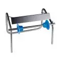 Portarotolo industriale murale o d'appoggio in acciaio inox Aisi 304 finitura brillante, capacità 1 rotolo Medial Rolind Mod 753233