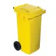 Pattumiera da esterno con ruote in polietilene giallo, capacità lt 120 Medial Contivia 2 Mod 766611