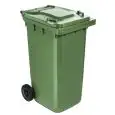 Pattumiera da esterno con ruote in polietilene verde, capacità lt 240 Medial Contivia 2 Mod 766623