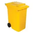 Pattumiera da esterno con ruote in polietilene giallo, capacità lt 360 Medial Contivia 2 Mod 766631