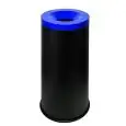 Gettacarte auto-estinguente in metallo verniciato nero con coperchio blu, capacità lt 50 Medial Grisú Mod 770015