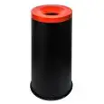 Gettacarte auto-estinguente in metallo verniciato nero con coperchio rosso, capacità lt 50 Medial Grisú Mod 770017