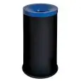Gettacarte auto-estinguente in metallo verniciato nero con coperchio blu, capacità lt 90 Medial Grisú Color Mod 770025