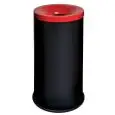 Gettacarte auto-estinguente in metallo verniciato nero con coperchio rosso, capacità lt 90 Medial Grisú Color Mod 770027