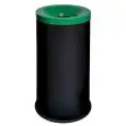 Gettacarte auto-estinguente in metallo verniciato nero con coperchio verde, capacità lt 90 Medial Grisú Color Mod 770028