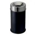 Gettacarte auto-estinguente in metallo verniciato nero con coperchio in inox, capacità lt 50 Medial Grisú Vip Mod 770051