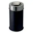 Gettacarte auto-estinguente in metallo verniciato nero e coperchio inox, capacità lt 90 Medial Grisú Vip Mod 770052