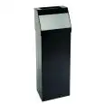 Gettacarte push con sportello inox e posacenere in metallo verniciato nero, capacità lt 50 Medial Storico Mod 790457