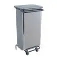 Portarifiuti carrellato a pedale in acciaio inox Aisi 430 finitura brillante, capacità lt 110 Medial Continox Mod 790624