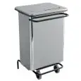 Portarifiuti carrellato a pedale in acciaio inox Aisi 430 finitura brillante, capacità lt 70 Medial Continox Mod 790630