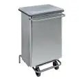 Portarifiuti carrellato a pedale con tubolari in inox capacità lt 70 Medial Continox Mod 790670