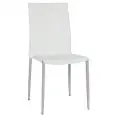 Sedia - colore bianco - ​Struttura in metallo verniciato, seduta e schienale imbottiti, rivestimento in ecopelle - Modello 825-RF49P-W-01