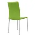 Sedia - colore Verde - ​Struttura in metallo verniciato, seduta e schienale imbottiti, rivestimento in ecopelle - Modello 825-RF49PV