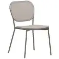 Sedia - colore tortora - Struttura in metallo verniciato, adatta per uso esterno, seduta e schienale in textilene - Modello 861-tortora