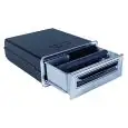 CASSETTO CAFFE' IN INOX - Linea 8 - Mod. 8CFC + 1074/C - Vasca per eliminare i residui liquidi - Foro banco cm L 34,7 x 13 H - Profondità cassetto cm 40,7