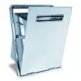 TRAMOGGIA RIFIUTI INOX - Linea 8 - Mod. 8TR60 - Vasca a tenuta stagna per eliminare la defluizione dei residui liquidi - Contenitore interno saldato - Foro banco cm L 44,2 x P 31,5 x 60,2 H