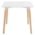 Tavolo - colore bianco - Struttura in metallo, gambe in legno di faggio, piano in MDF laccato - Modello 938-K54