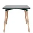 Tavolo - colore nero - Struttura in metallo, gambe in legno di faggio, piano in MDF laccato - Modello 938-K54N