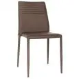 Sedia - colore marrone - Struttura in metallo, seduta e schienale imbottiti, rivestimento in ecopelle - Modello 949-F400M