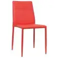 Sedia - colore rosso - Struttura in metallo, seduta e schienale imbottiti, rivestimento in ecopelle - Modello 949-F400R